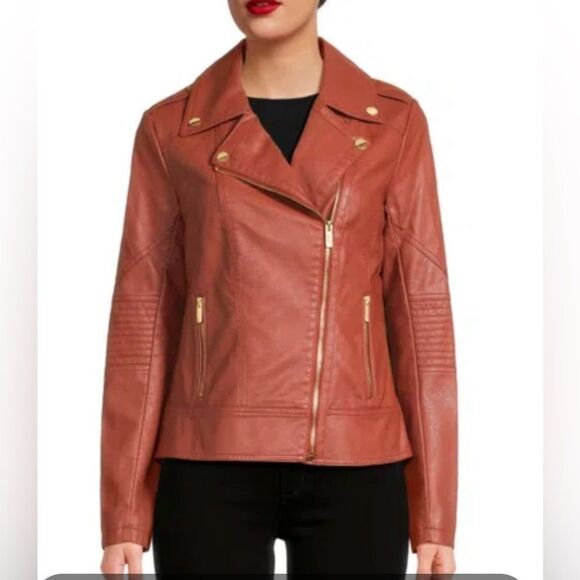 Guess Jackets & Blazers - Guess Women's Faux Leather Biker Jacket
